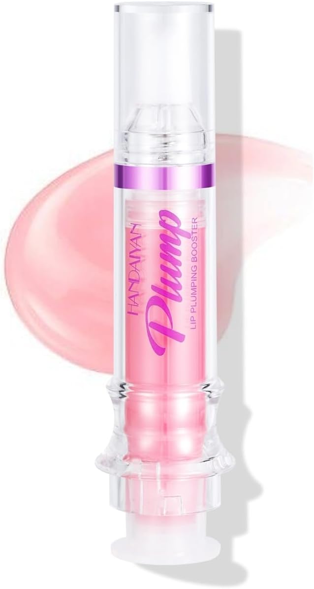 Plumping Lip Oil With Chili Extract - Clear Pink Instant Plumper Lip Gloss, Hydrating & Nourishing Tinted Lip Balm Liquid Lipstick for Lip Plumper Gloss Day & Night Moisturising Repair Lip Oil - Pinky Cosmetics