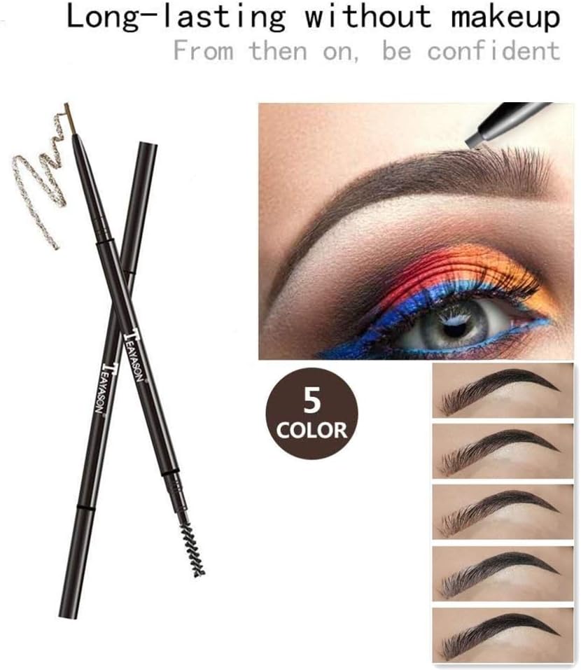 1.5mm ultra-fine eyebrow pencil automatic rotation eyebrow pencil,durable, sweat-proof and not easy to take off make-up, five colors available(02#Gray) - Pinky Cosmetics