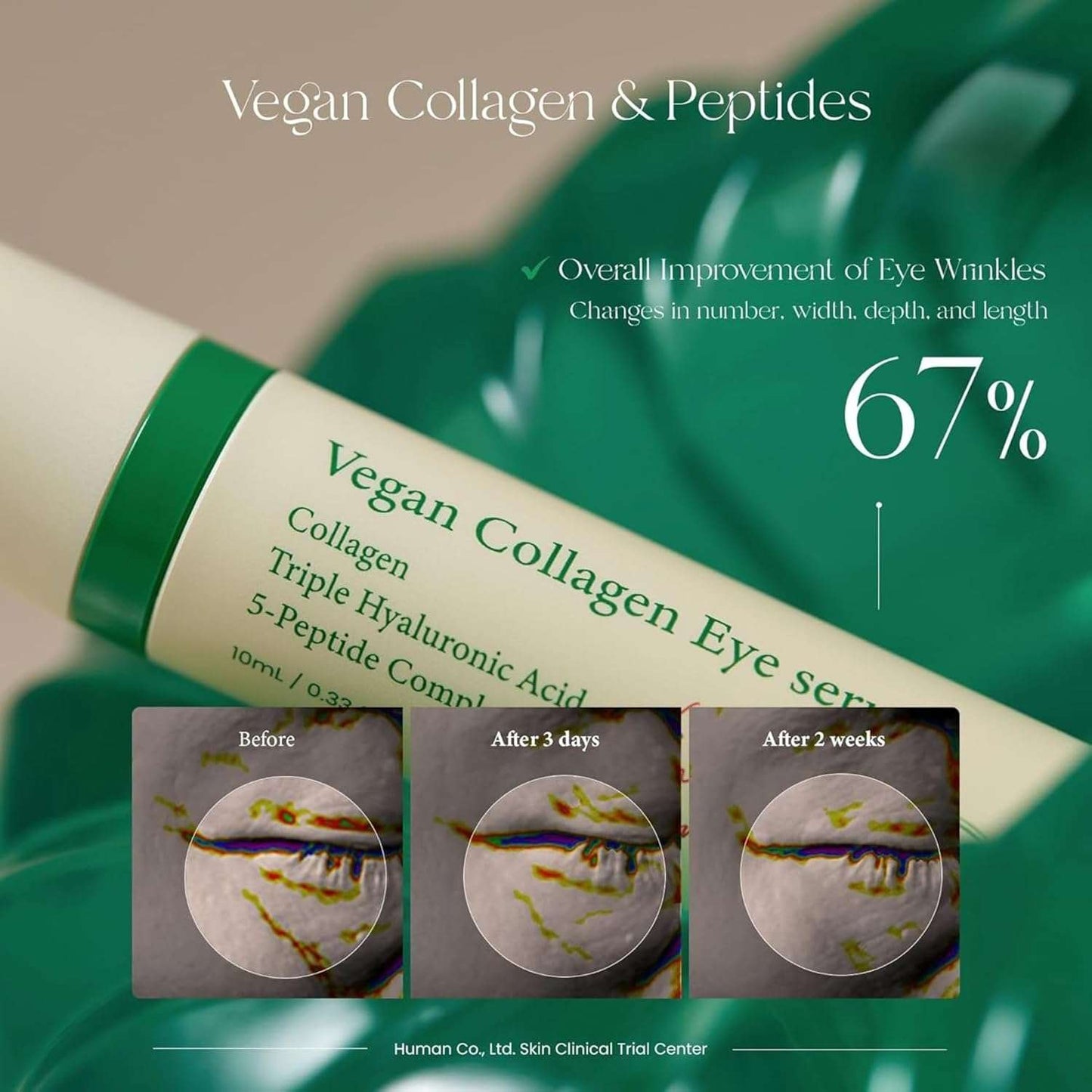 AXIS-Y Vegan Collagen Eye Serum in a sleek bottle, highlighting eye serum benefits for improving wrinkles and hydration
