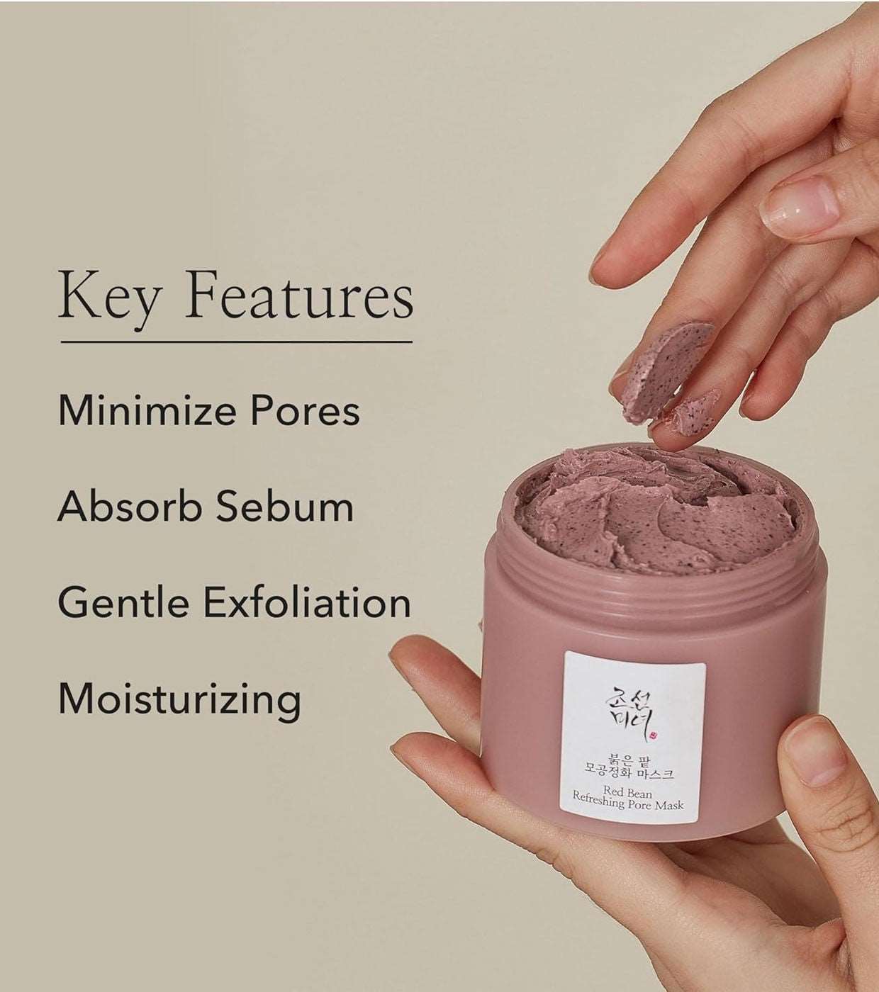 Beauty of Joseon skincare Pink Clay Pore Mask in a jar for minimizing pores and moisturizing effects