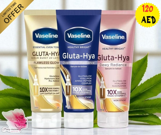 Vaseline Gluta-Hya Serum-in-Lotion Trio – Flawless, Dewy & Overnight