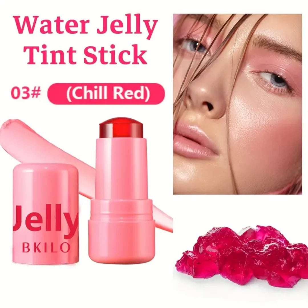 Water Jelly Tint Stick from the 4 piece jelly tint collection in Chill Red for a natural lip glow and hydration.