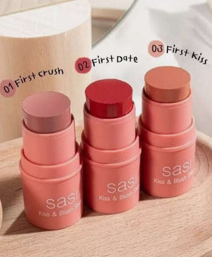 Sasi Kiss & Blush Stick 04 First Love, creamy formula for natural blush and lip color, available at Pinky Cosmetics