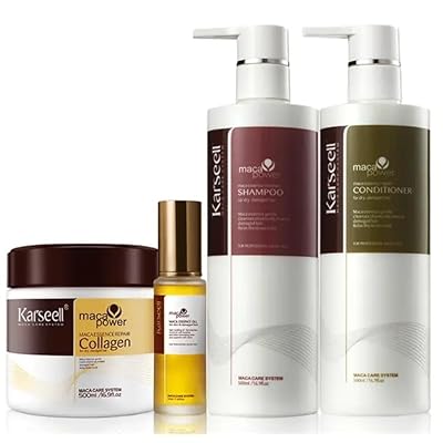 Karseell Hair Repair Set with Shampoo, Conditioner, and Maca Collagen Mask Plus Argan Oil for Dry Damaged Hair (52.39 fl oz), Multipack - Pinky Cosmetics