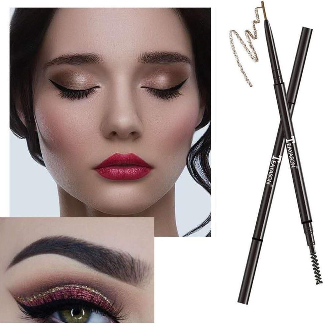 1.5mm ultra-fine eyebrow pencil automatic rotation eyebrow pencil,durable, sweat-proof and not easy to take off make-up, five colors available(02#Gray) - Pinky Cosmetics