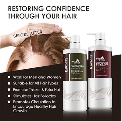 Karseell Hair Repair Set with Shampoo, Conditioner, and Maca Collagen Mask Plus Argan Oil for Dry Damaged Hair (52.39 fl oz), Multipack - Pinky Cosmetics