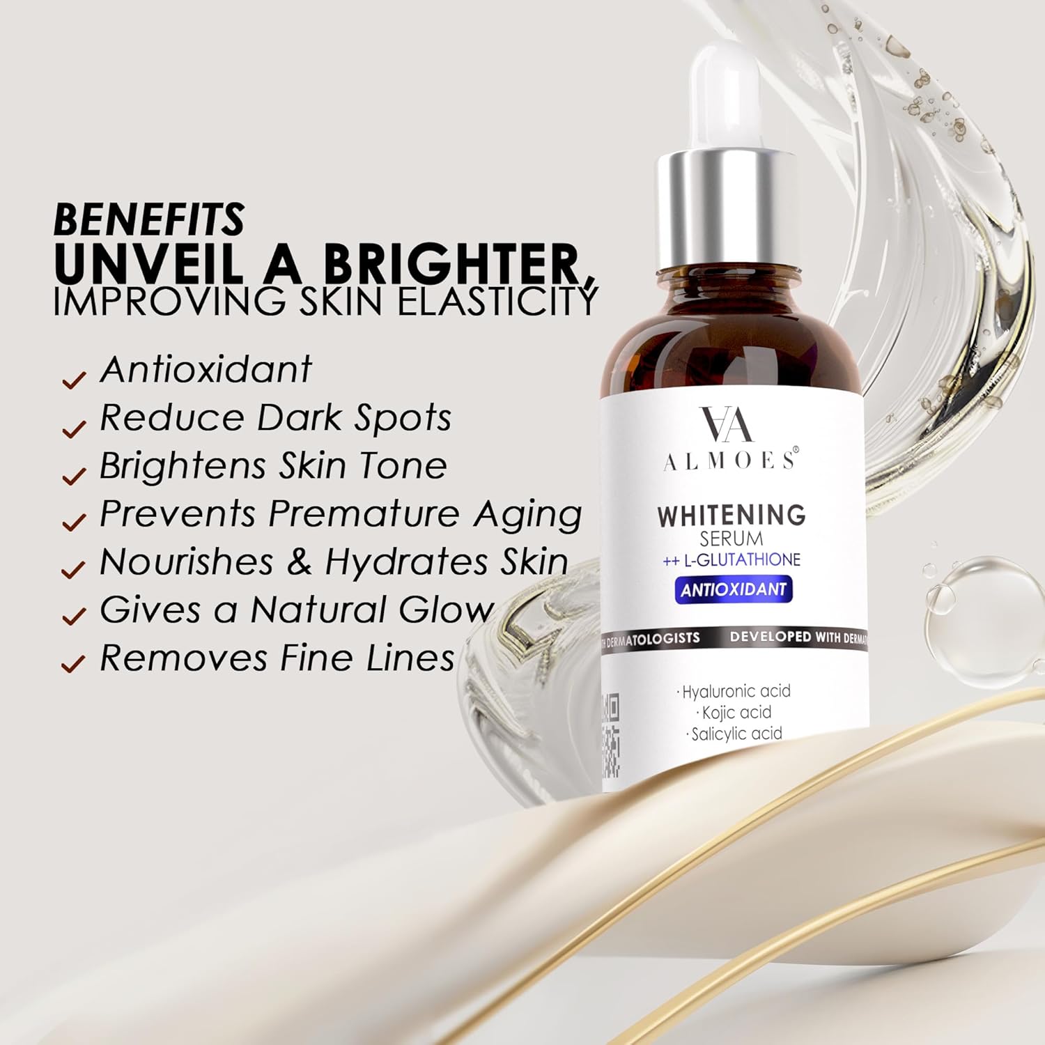AA ALMOES L-Glutathione Serum – Brighten, Hydrate & Revitalize Your Skin ✨ - Pinky Cosmetics