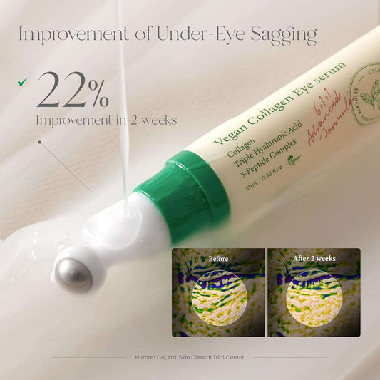 AXIS-Y vegan collagen eye serum for under-eye treatment, highlighting AXIS-Y eye serum benefits in reducing puffiness.