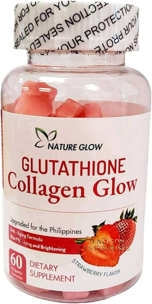 Nature Glow Glutathione Collagen Glow Strawberry Flavor, 60 Organic Chewable Gummies