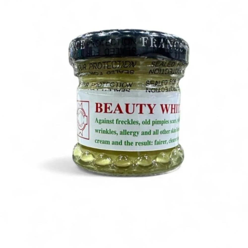Dalfour French Whitening Cream in a glass jar for skin whitening, against freckles, and skin imperfections