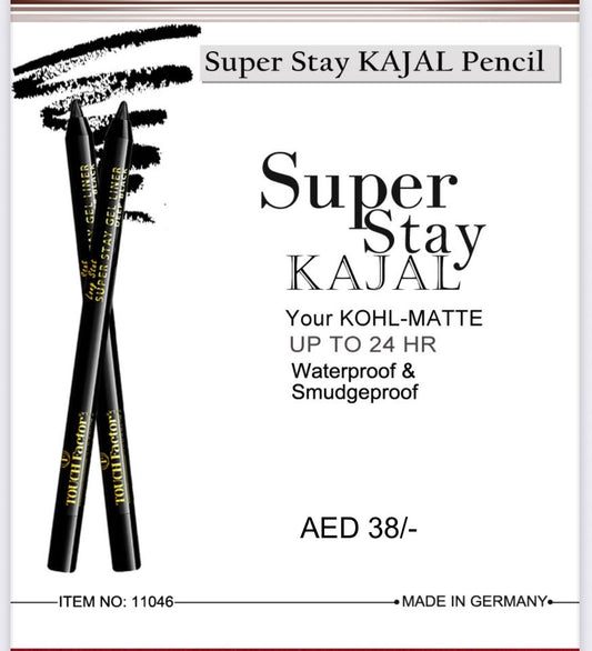 TOUCH FACTOR Waterproof Smoothening Eye Kajal Penci (Black), Matte
