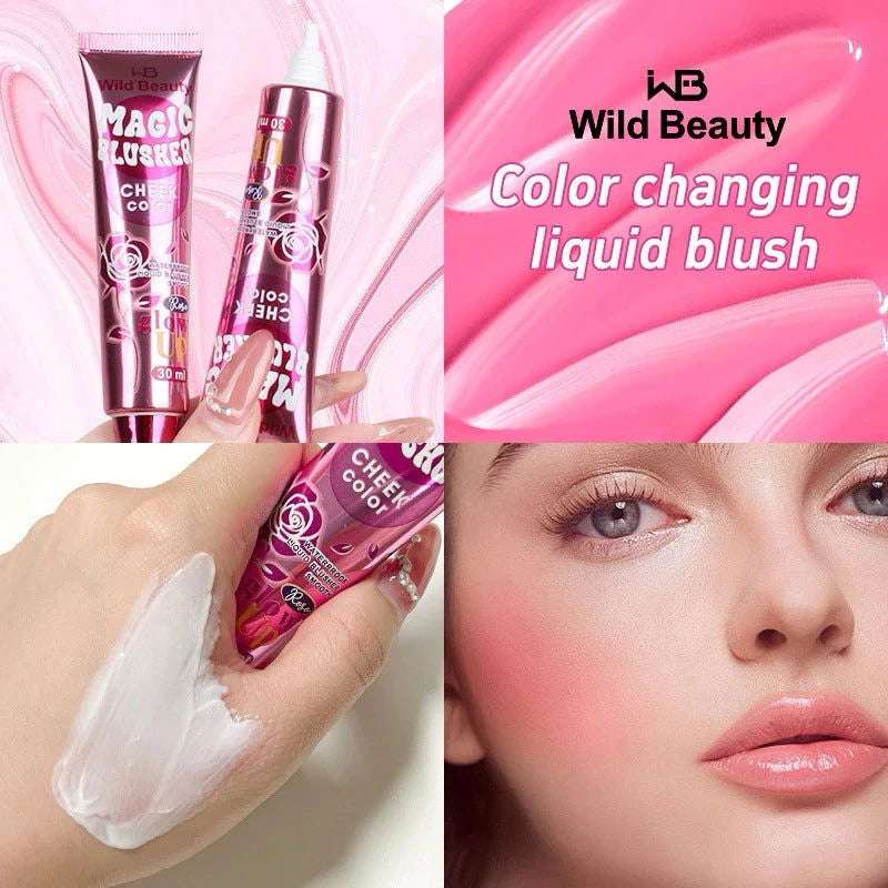 Wild Beauty Magic blusher for face, color changing liquid blush in a waterproof formula, ideal for long-lasting wear