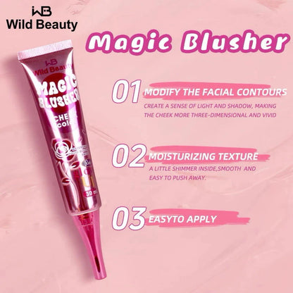 Magic blusher for face, a color-changing liquid blush that is waterproof and long-lasting, ideal for enhancing facial features.