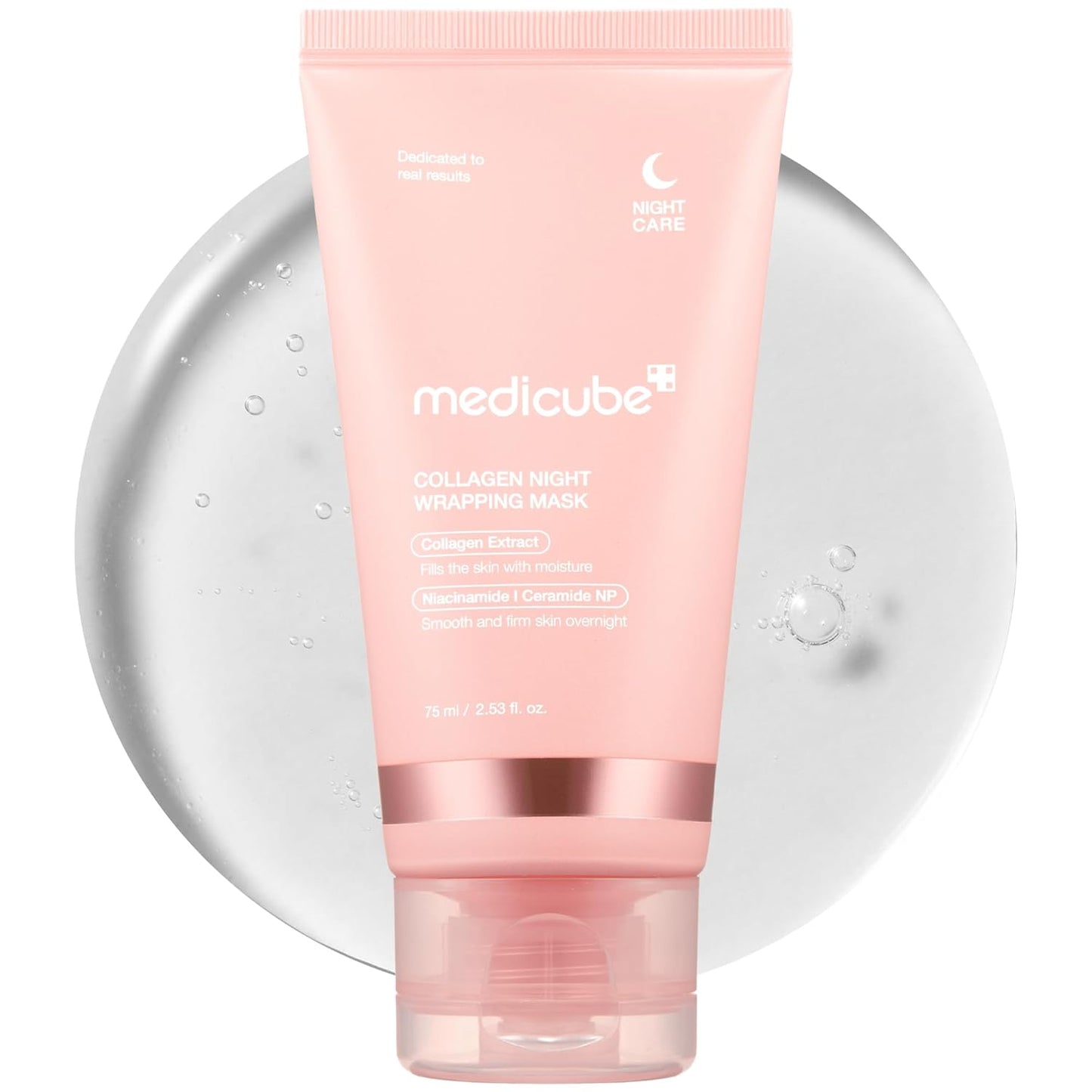 Medicube collagen peel off mask in pink tube with moisturizing collagen extract for smooth skin
